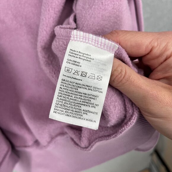 Smiley World x H&M Kids Oversized Graphic Full Zip Hoodie Size XL Purple Happy - Picture 15 of 16